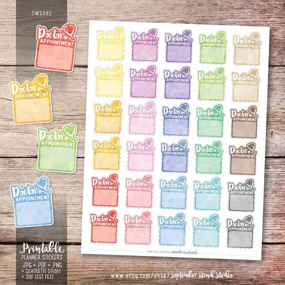 Doctor Appointment Printable Planner Stickers Doctor Planner