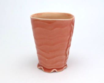 Hand Made Porcelain Tumbler With Celadon Glazes