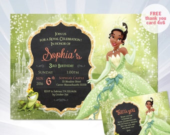 Tiana Invitation Princess and the Frog Invitation Disney