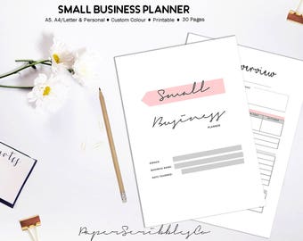 Business Planner Printable, Home Business, Small Business, Etsy Business, A5 Planner Inserts, Custom Colour, Business Printable Binder