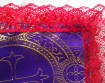 Red and Purple with metellic gold highlights Scarf