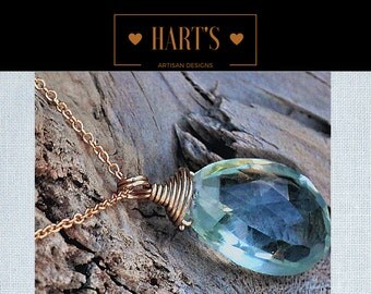 Green Amethyst 14K Gold Necklace