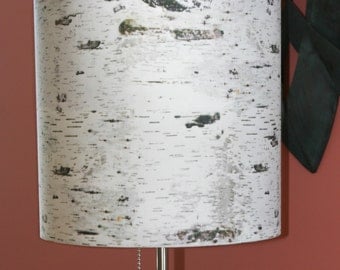 Birch lampshade, contemporary lighting, home decor, cabin living