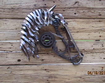 Scrap Metal Horse Head/Welded metal sculpture/recycled scrap metal/Horse/animal