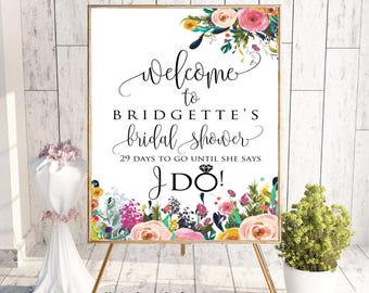 Welcome Sign, Welcome Bridal Shower Sign, Bridal Shower Decor, Bridal Shower Welcome Sign, Bridal Shower Sign, Printable Bridal Shower Sign