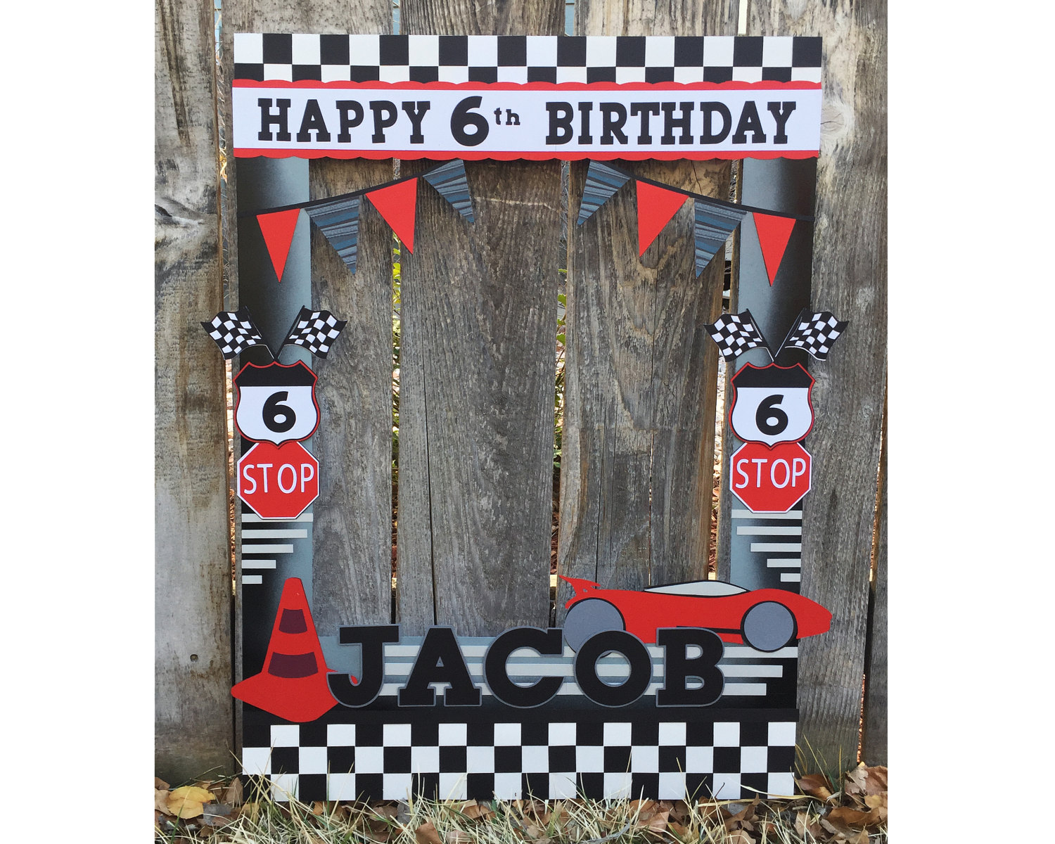 Cars Giant photo frame prop for photo booth // race car