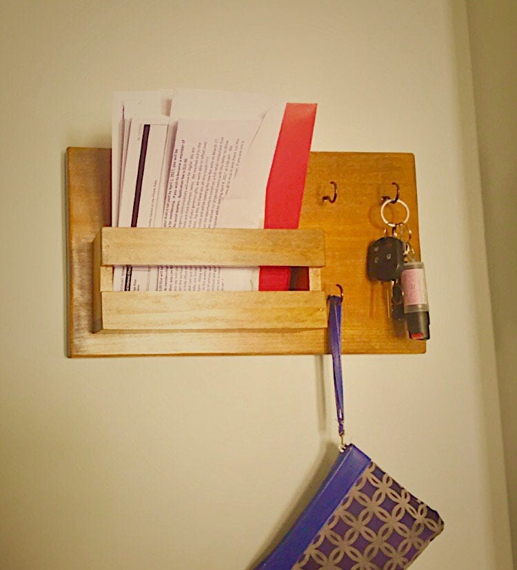 modern mail and key holder