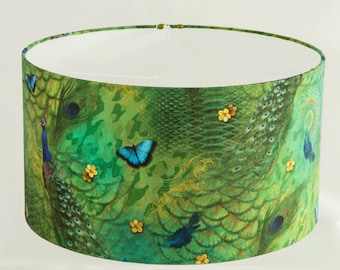 lamp shade green with Peacock