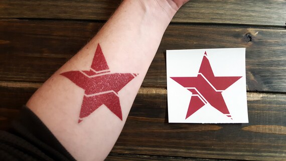 Temporary Tattoo Bucky Barnes Winter Soldier Red Mechanized Temporary Tattoo Bucky Barnes Winter Soldier Red Mechanized