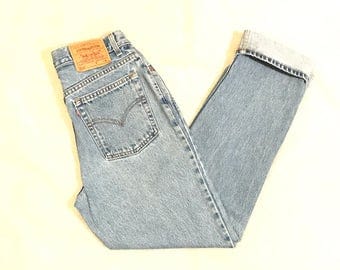 LEVIS 512 Vintage High Waist Denim Mom Jeans Slim Fit Straight Leg Size 11 JR 30X31