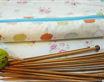 Crafty Hedgehogs Knitting Needle Case/Knitting Needle Holder/Knitting Supplies/Knitting Gifts for Her