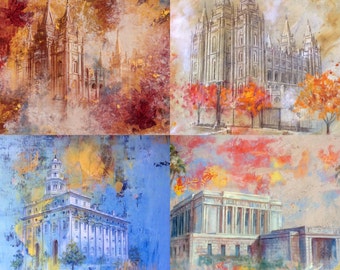 NEW! Custom Box of 10 Beautiful Art LDS Temple Greeting Cards. Great For Weddings/MTC/Baptisms
