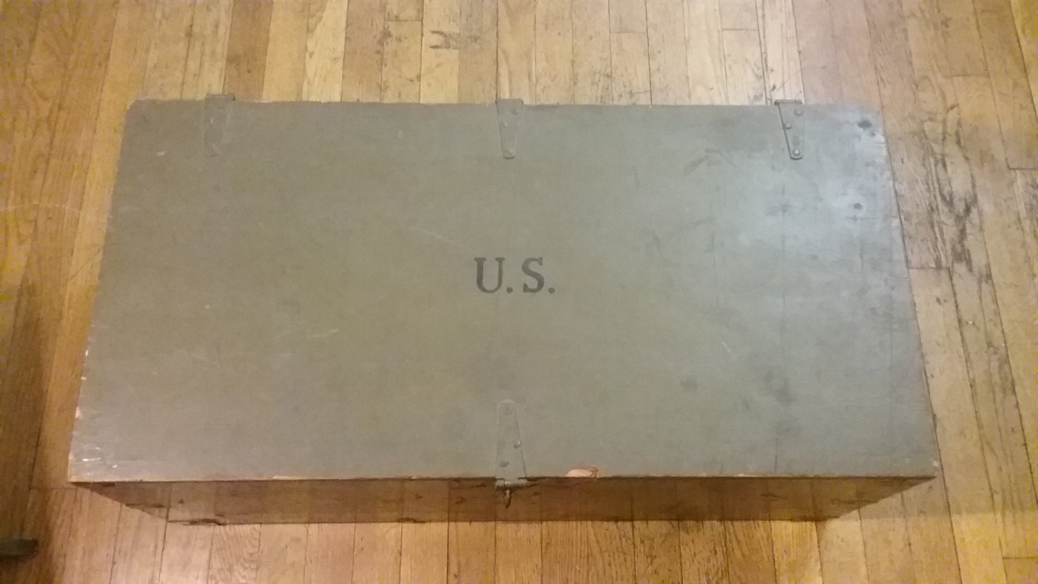 Military Foot Locker/Wooden Footlocker/Wooden Trunk/Vintage