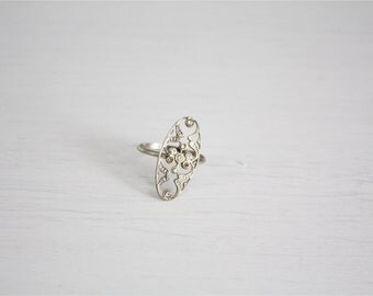 Vintage thin ring with oval stones, early ' 60