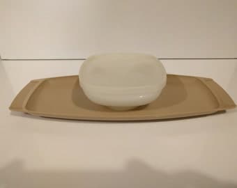 Vintage Tupperware chip and dip veggie trays Serve-ette set - RETRO PARTY FUN!