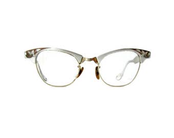 Vintage 50s Cateye Glasses, Metal Frame Eyeglasses, 1950s Eye Wear, Cat Eye Glasses Vintage Eyewear Retro Glasses Cateye Frames, Eye Glasses