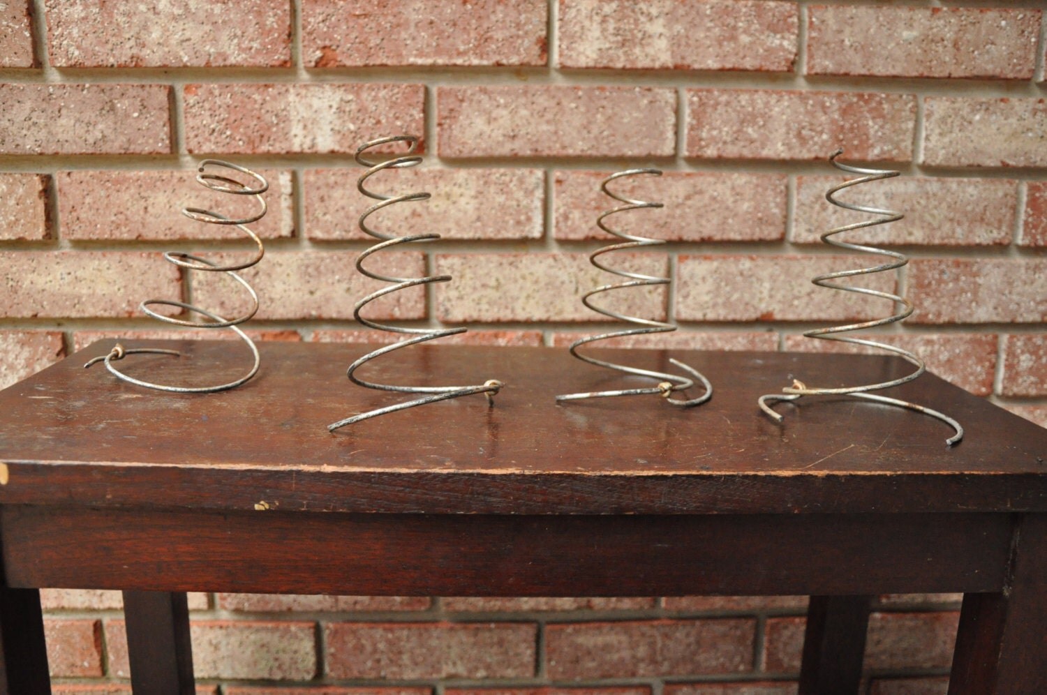 Lot of 4 Vintage Bed Spring Coils Metal Wire Antique