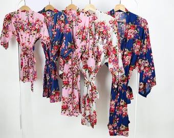 Mother's Day Gift, Mother robe, maternity robe, baby shower gift, personalized robes, cotton floral robe, mom & daughter floral robes