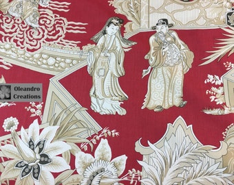 RARE VINTAGE 1978: Opera Chinoise (Cinnabar) Hand Printed in Italy for Clarence House