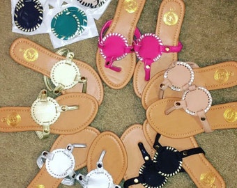 Monogram sandals, monogrammed shoes, sandals, monogram, initials, monogrammed sandal blanks