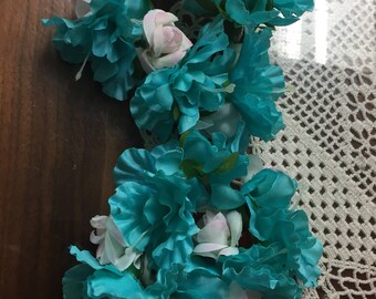 Small candle rings 5 inches across for candle sticks teal really beautiful