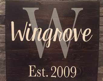 Personalized Family Name Wooden Sign