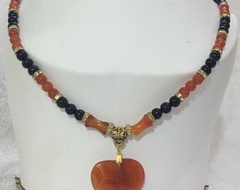 aqeeq and tigereye necklace