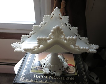Westmoreland Glass Foot Banana Bowl in Milk Glass