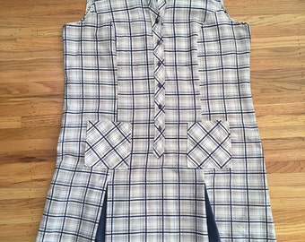 Vintage 1960's plaid scooter dress