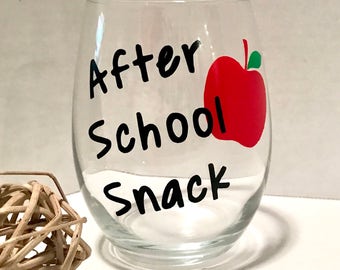 After School Snack Wine Glass
