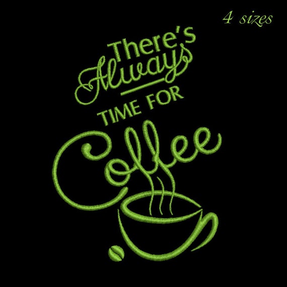 Coffee machine embroidery designcoffe designdigital