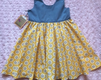 Scoop back circle skirt dress 5t