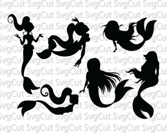 Mermaid Svg Files, Little Mermaids Svg, Ariel Svg ,Ocean Svg ,Mermaid Tails Svg ,Mermaids Dxf ,Png Mermaid, Svg Mermaid Silhouettes