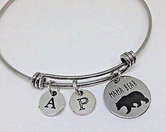 Mothers Day Gift, Mama Bear Bracelet, Mama Bear Bracelet, Personalized Mama Bear Jewelry, Gift for Mom