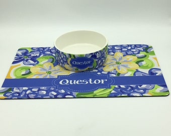 Personalized Pet Set | Pet Bowl and Pet Placemat Set | Lilly Inspired Pet | Personalized Pet | Custom Pet