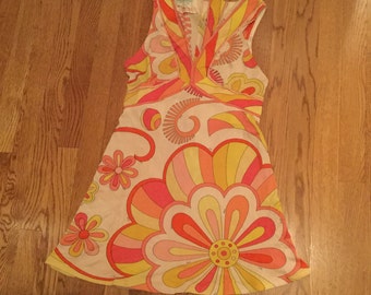 Emilio Pucci Vintage 60's/70's Silk Empire Waist Babydoll Mini Dress