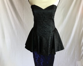 1980's Strapless Jessica McClintock Dress