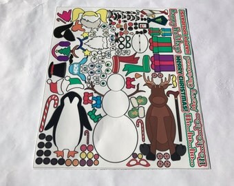 Build Your Own Christmas Character Sticker Sets, Vinyl Decals, Christmas Cards