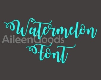 Watermelon Script Embroidery Font 5 Size INSTANT download machine embroidery