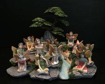 Fairy Garden | Sitting Flower Fairies | Pretty Resin Miniature Figurine Statues | Choose from 8 Different Styles | Great Value!