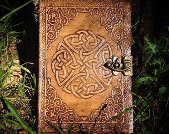 Celtic Love Knot Leather Journal - Handmade Notebook - Rustic Journal - Medieval Journal - Adventures Leather Travel Book - Embossed Journal