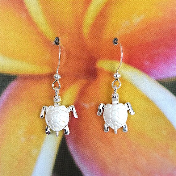 Turtle Earring Sterling Silver Hawaiian Turtle Dangle