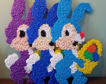 Vintage Melted Popcorn Easter Bunny