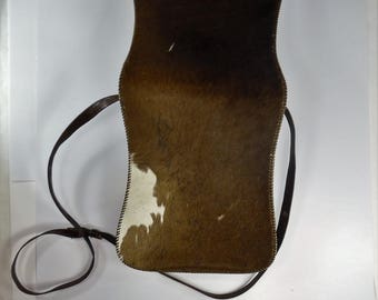CC 25A Tote 28cm Brown Suede Black Calfskin
