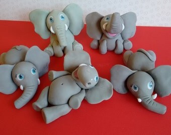 Elephant cake toppers, handmade , edible