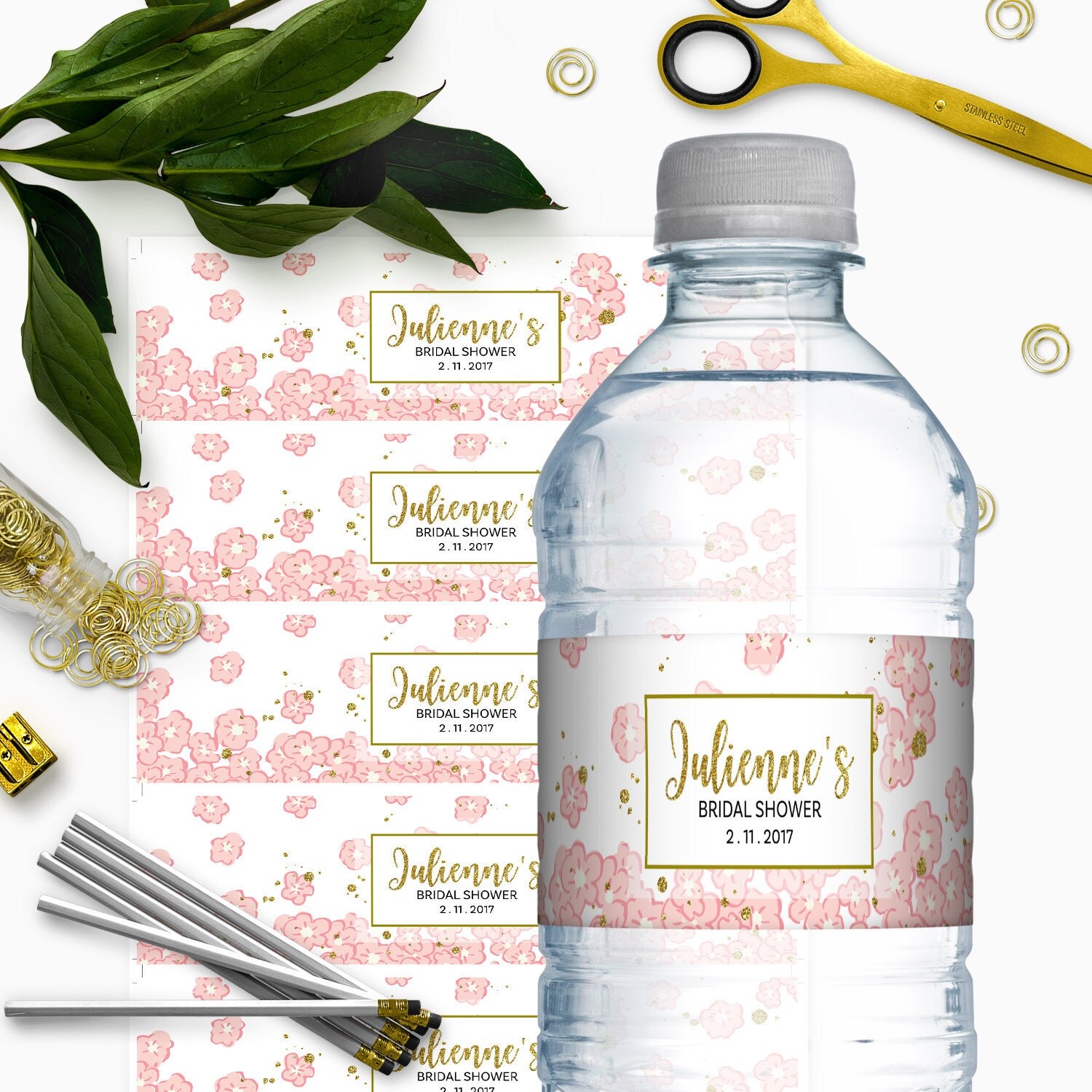 pink-and-gold-bridal-shower-water-bottle-labels-glitter-modern