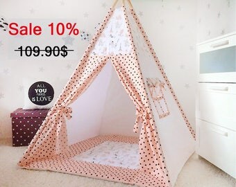 Teepee with mat, Childrens teepee, Wigwam, Kids Teepee, Playhouse, Tee pee, Kids teepee tent, play tents, teepee for kids,zelt, tipi