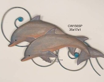 Dolphins on Wave Wall Art - CW156SP