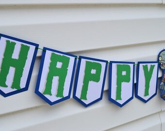 Plants vs zombies banner - plants vs zombies birthday banner - plants vs zombies birthday - plants vs zombies party supplies