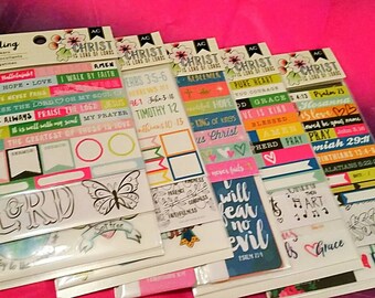 5 pk Bundle Set by American Crafts : Set of 5 Packs of Bible Journaling Sticker Sets